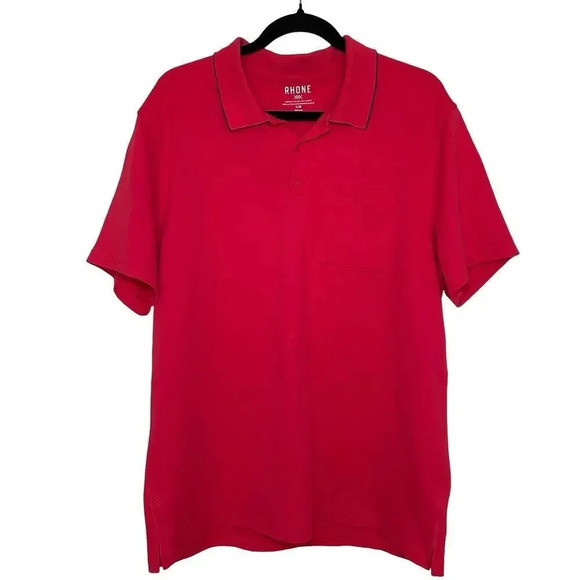 Rhône Men’s Outdoor Stretch Golf Performance Polo Red Size Large - Picture 1 of 6